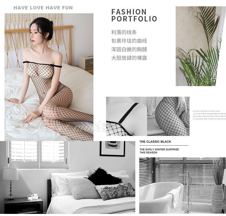 Femmu - Kruisloze visnet bodystockings