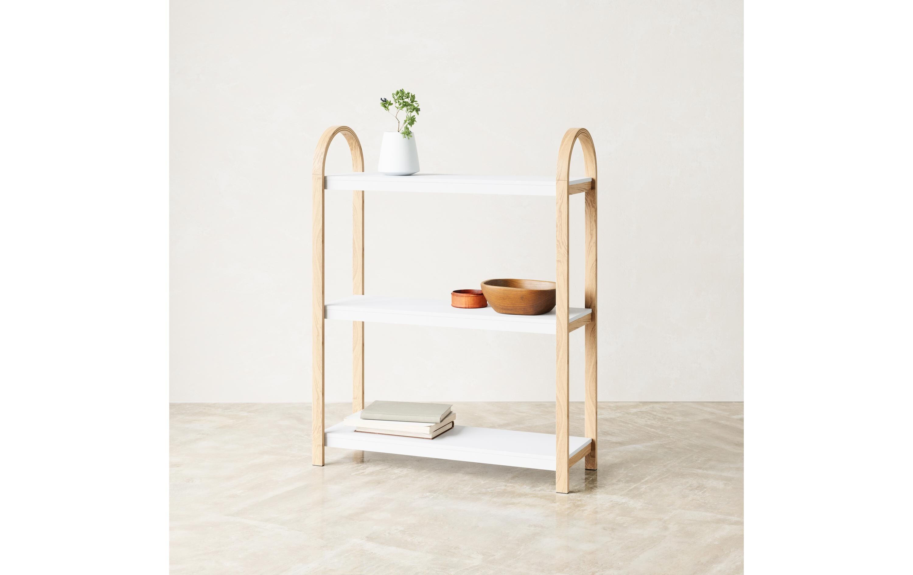 Regal Bellwood 72 x 90 cm, Nature/Weiss<br>Regal mit drei Ablagen