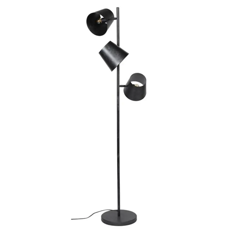 Industriële vloerlamp Carta 3-lichts zwart metaal 167x40x167 cm Metaal