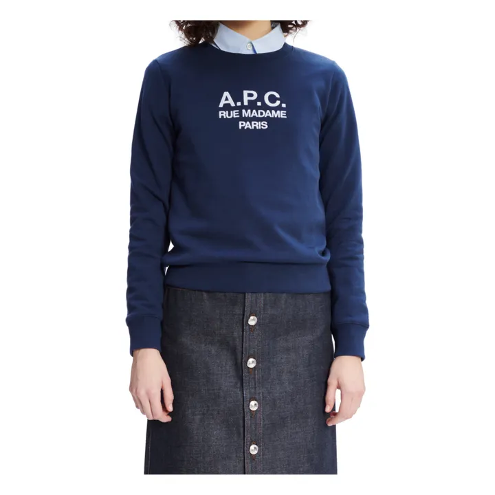 A.P.C. Sweat Tina Coton Bio | Bleu marine