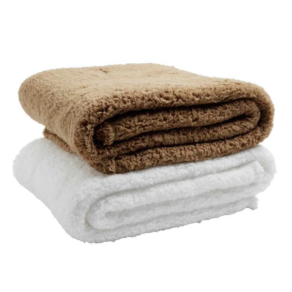 Plaid sherpa brun L130x160cm