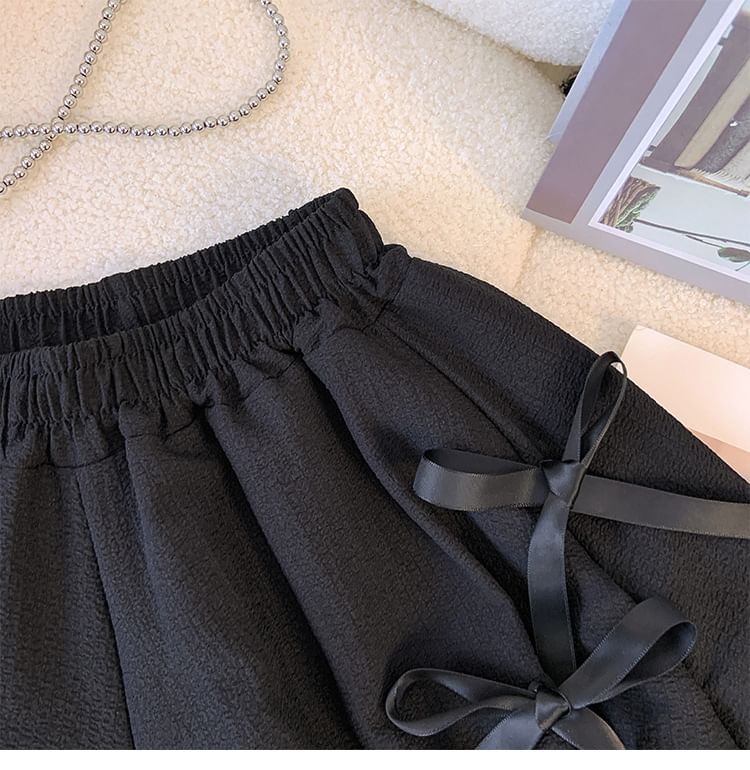 Essere - Effen shorts met hoge taille en lintaccent