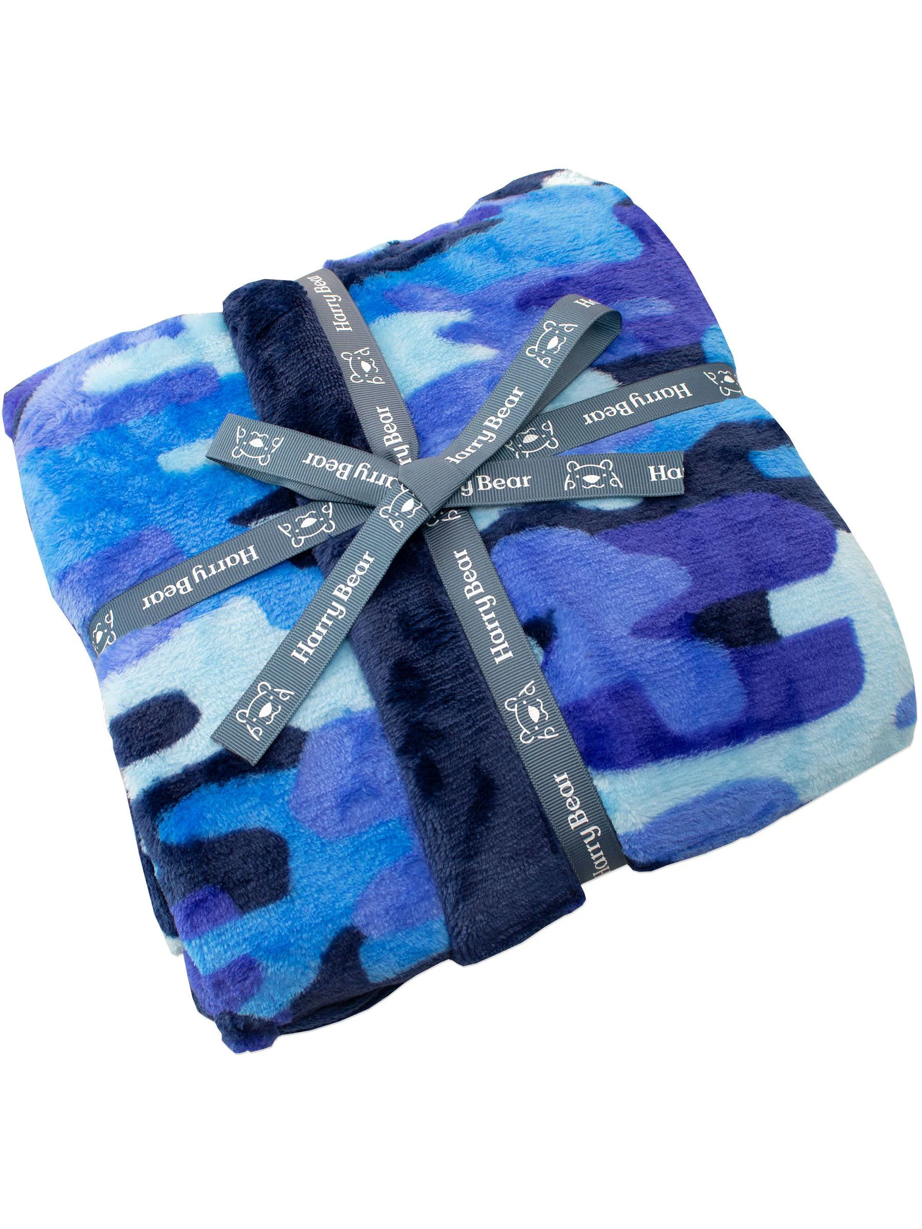 Harry Bear badjas met camouflageprint en BLAUWE AOP camouflageprint