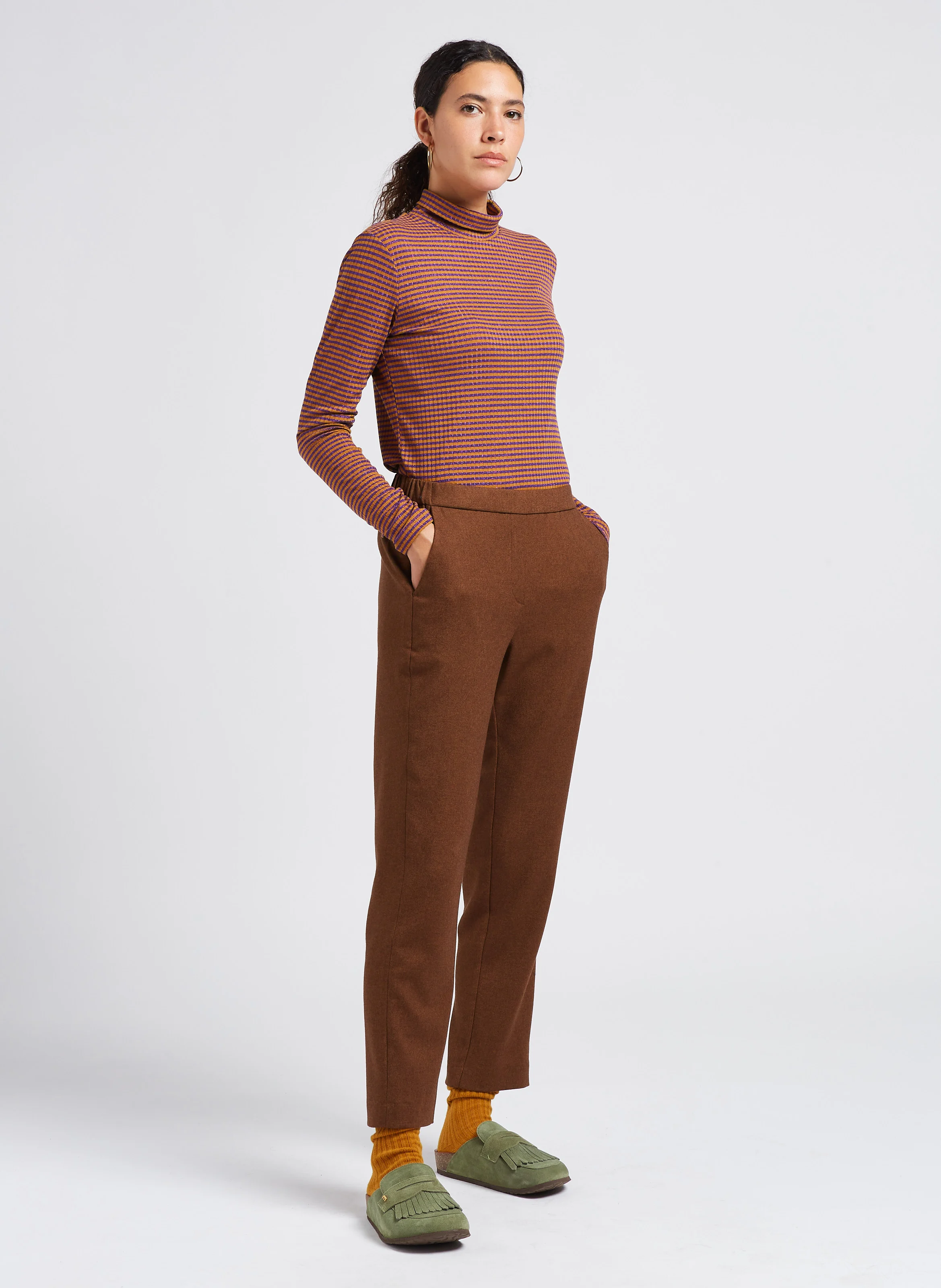 PIERRICH - Mules plates en cuir | Vert