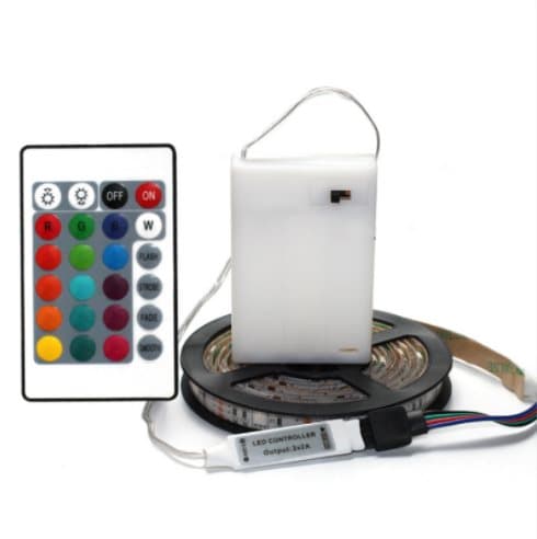 INF Slynge med 60 lysdioder 2 meter RGB IP65 vanntett & fjernkontroll