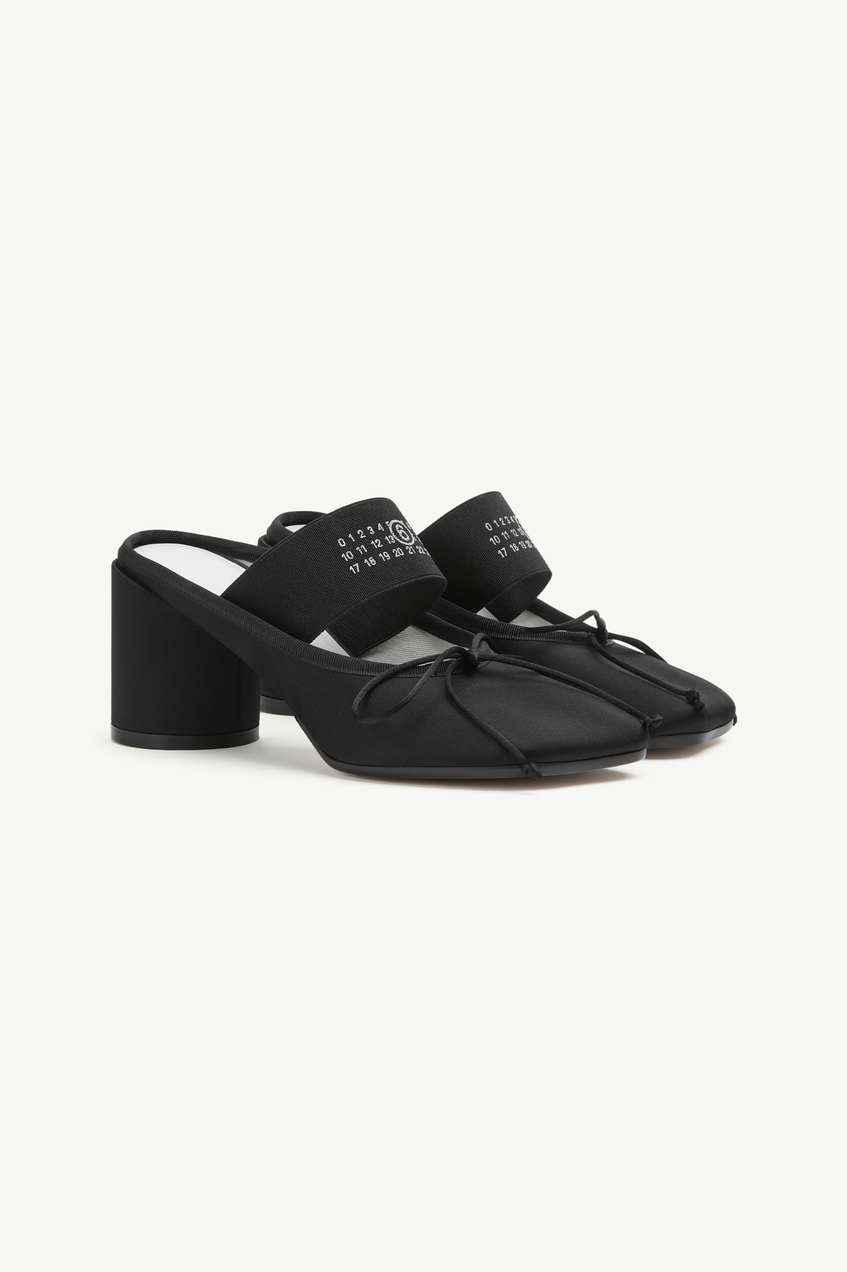 Mules ballet à lanières logo Noir