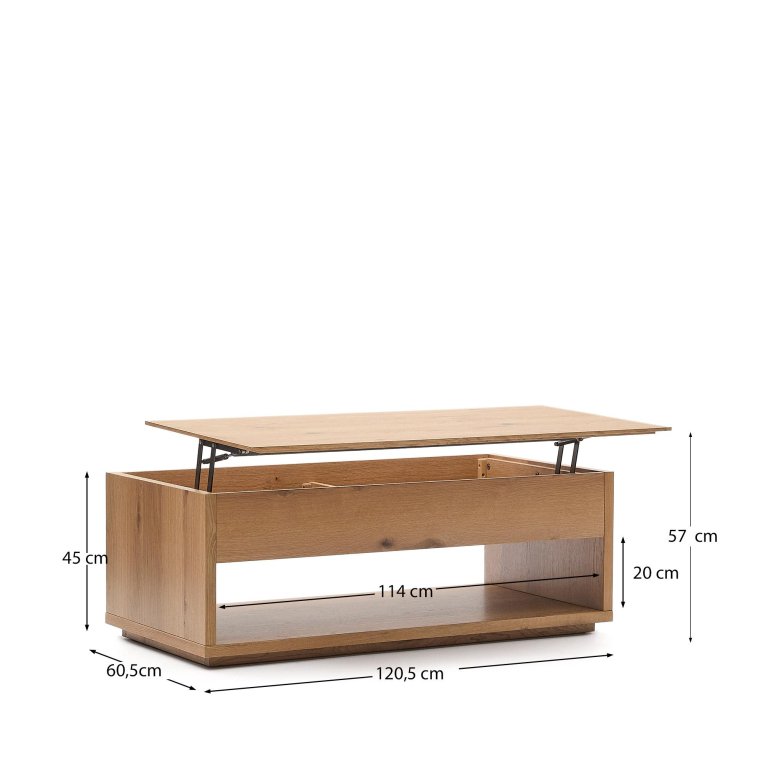 Kave Home Alguema salontafel met opklapbaar blad