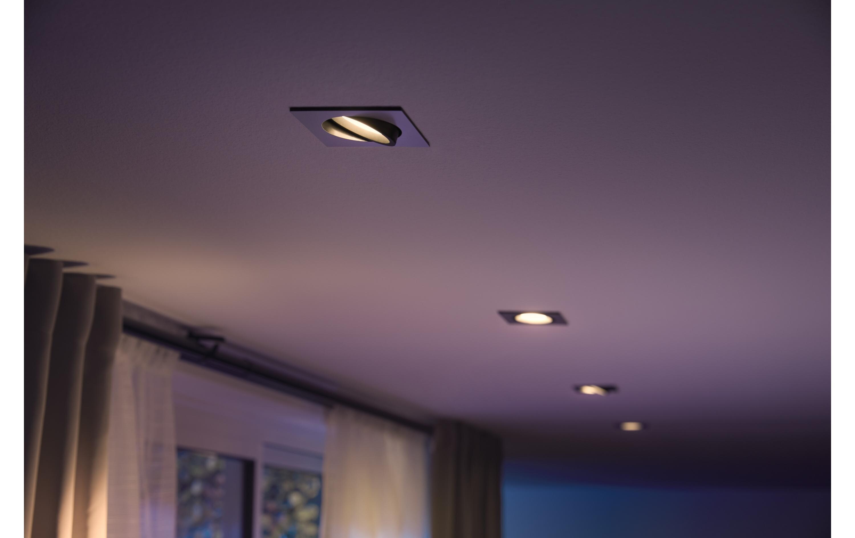 Einbauspot White & Color Ambiance, Centura, Silber, EckigPer Bluetooth steuerbare Leuchte