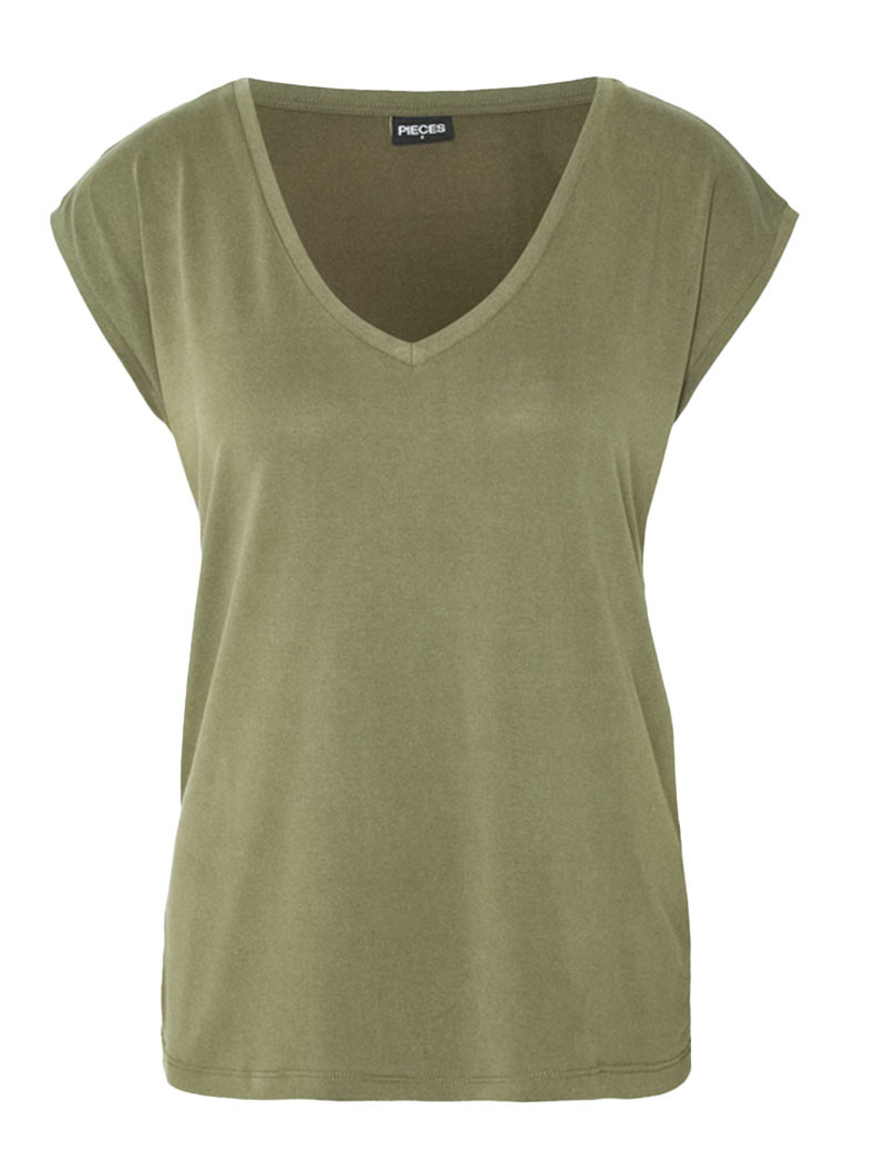 PIECES T-SHIRT FEMME BASIQUE KAMALA VERT CLAIR