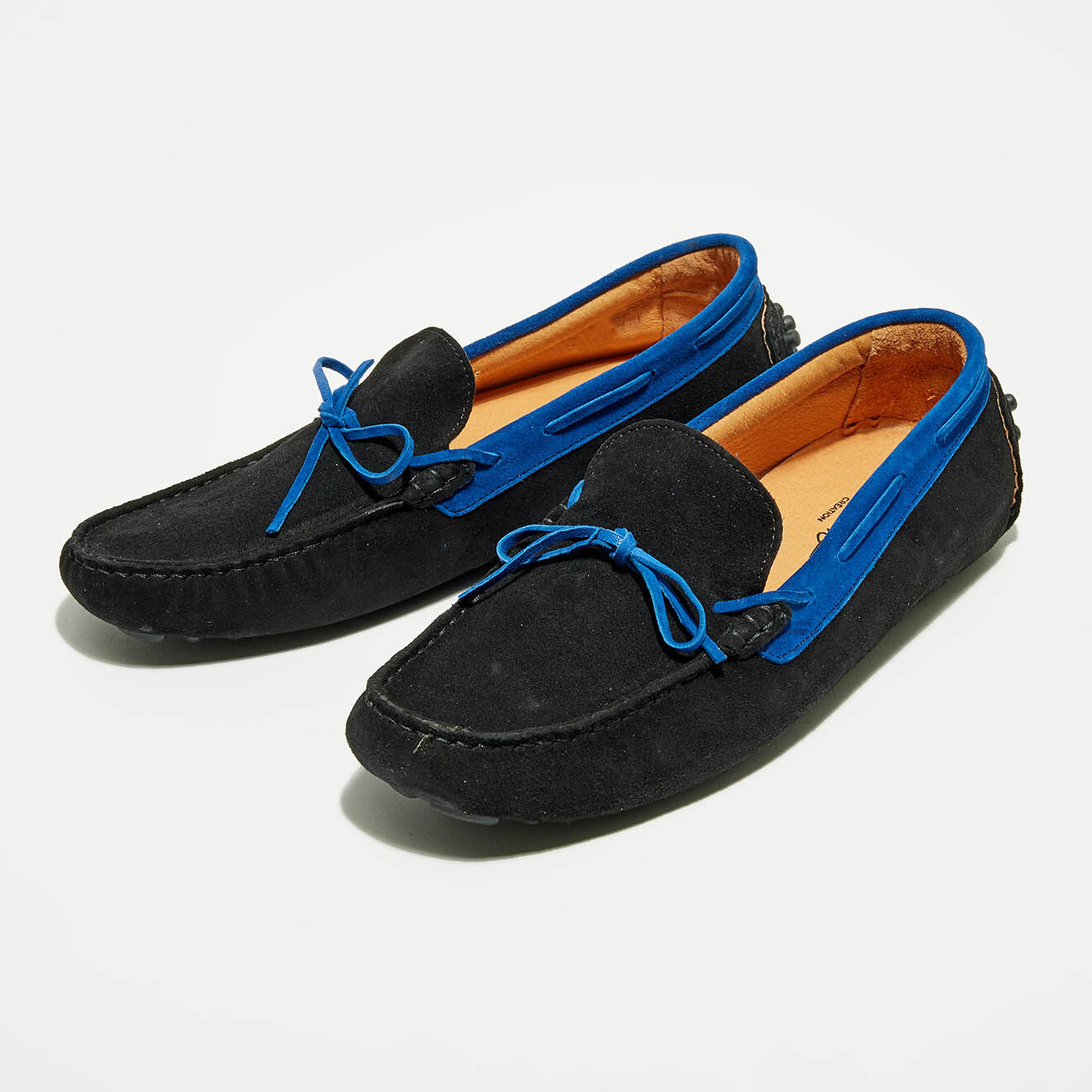 Flavio Création Mocassins en Velours de Cuir Misael noir/bleu