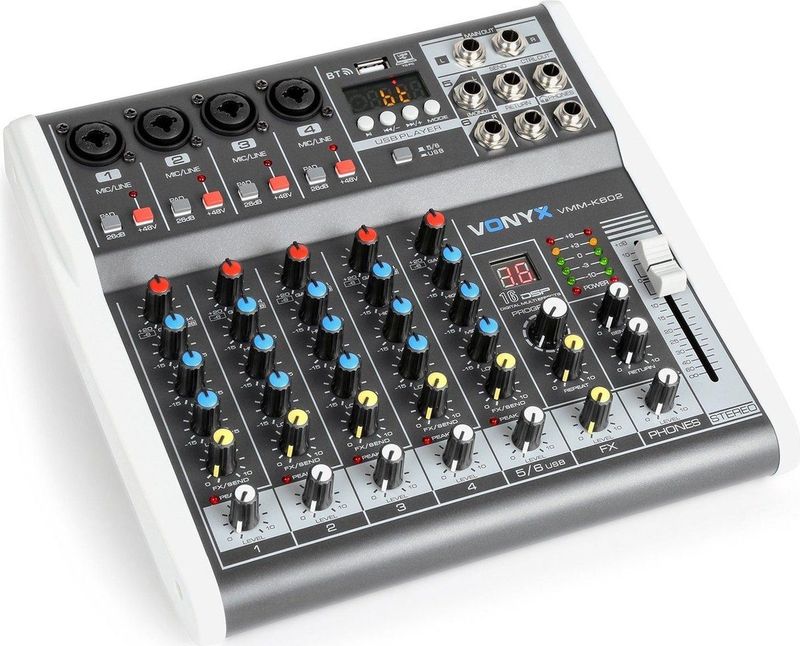 Vonyx VMM-K602 - Mengpaneel - 6 Kanaals - Met Bluetooth en USB