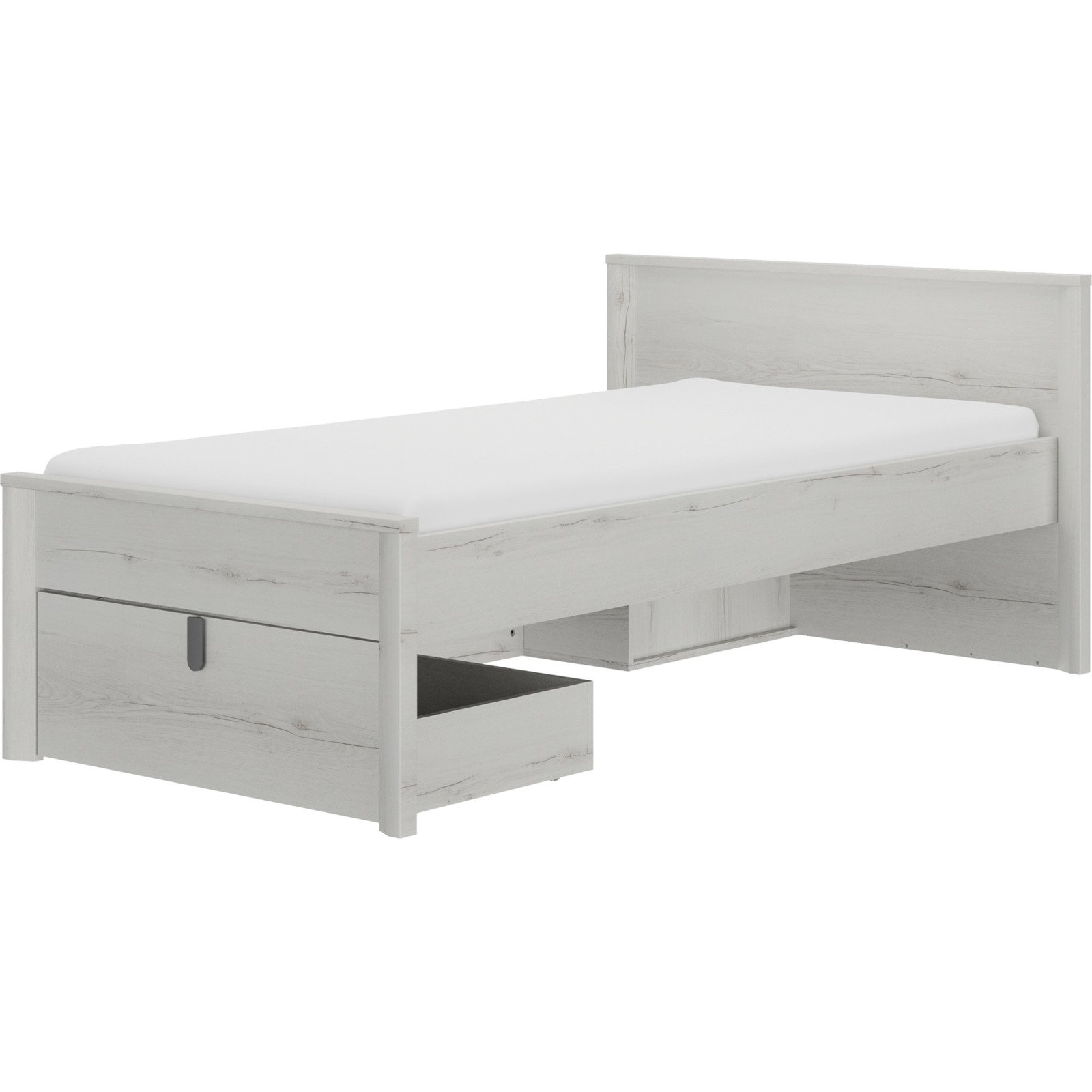 Bett Lugano Dekor Eiche weiss lasiert 123 x 207 cm