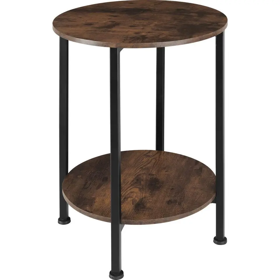 tectake Bijzettafel Ballina 45x64cm, Industrieel Hout Donker, Rustiek