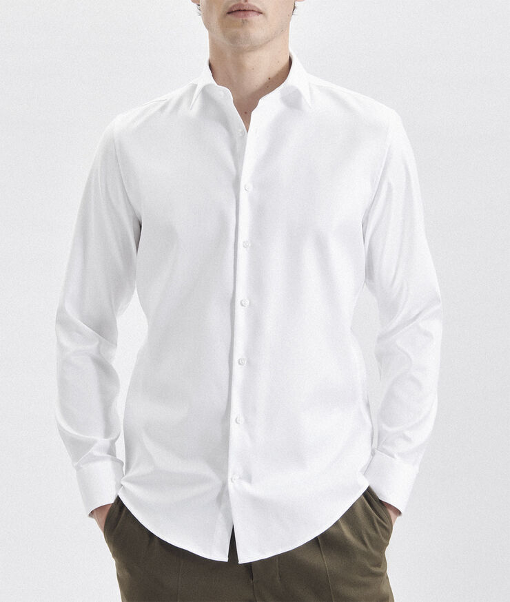 Seidensticker Business Shirt Slim Long sleeve Kent-Collar Uni White