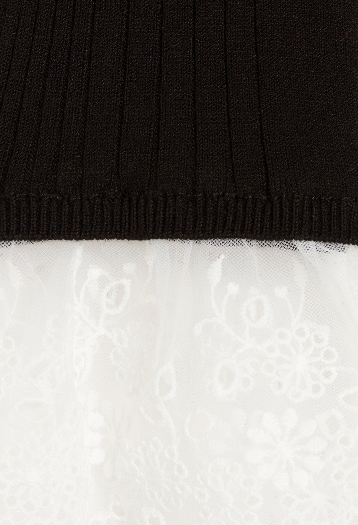 Pull noir maille detail dentelle