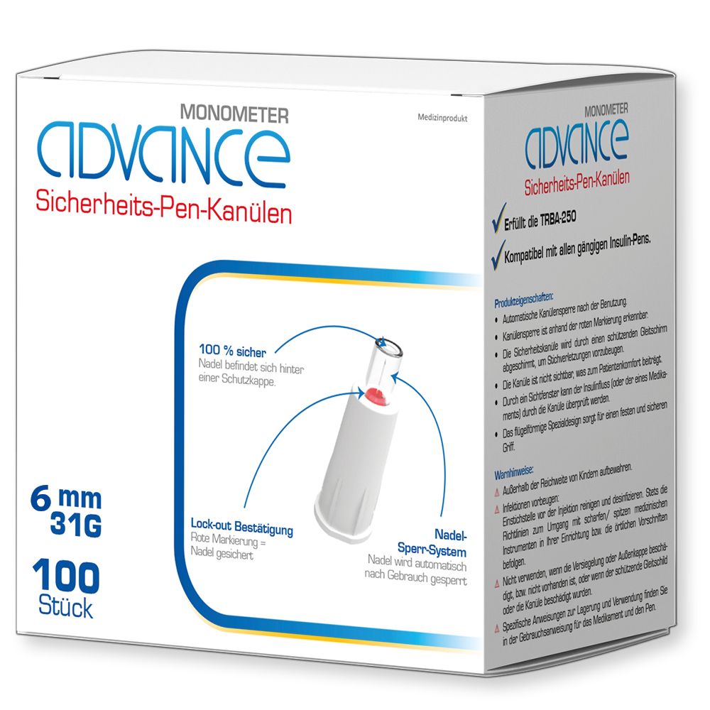Advance Sicherheits-Pen-Kanülen 6mm