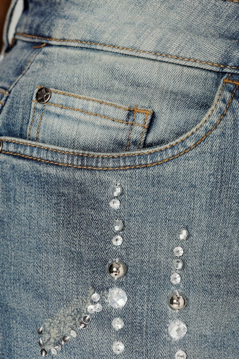 7/8-Jeans, Slim Fit, Strass-Details, 5-Pocket