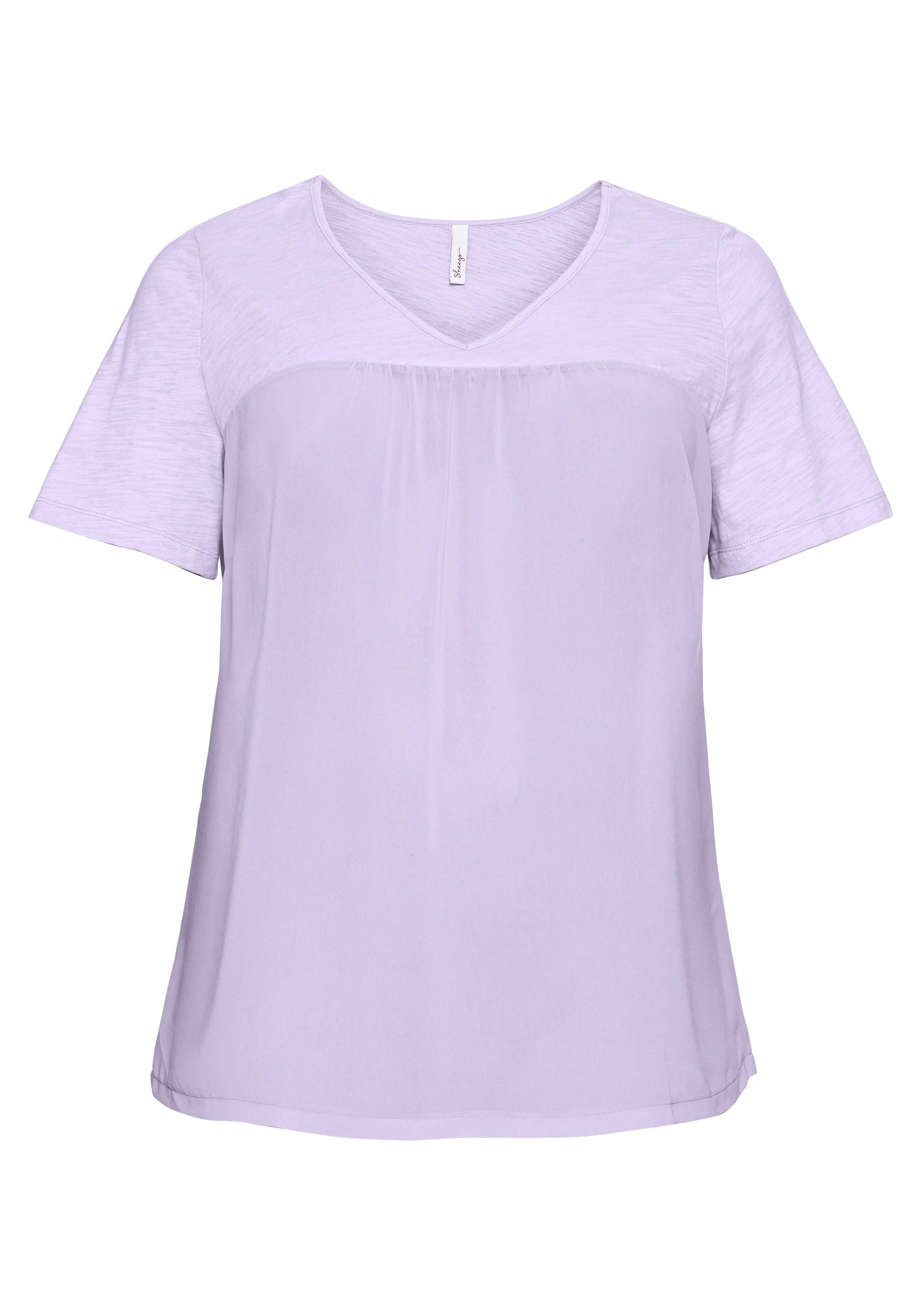 Shirt im Materialmix, in A-Linie