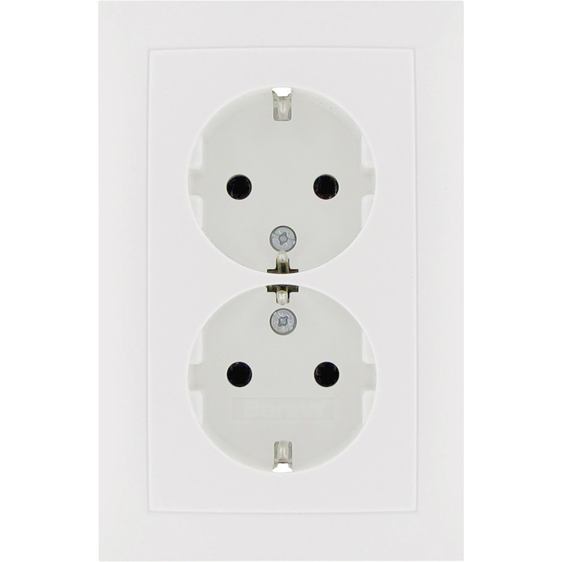 Berker S.1 wandcontactdoos RA dubbel inbouw Mat wit