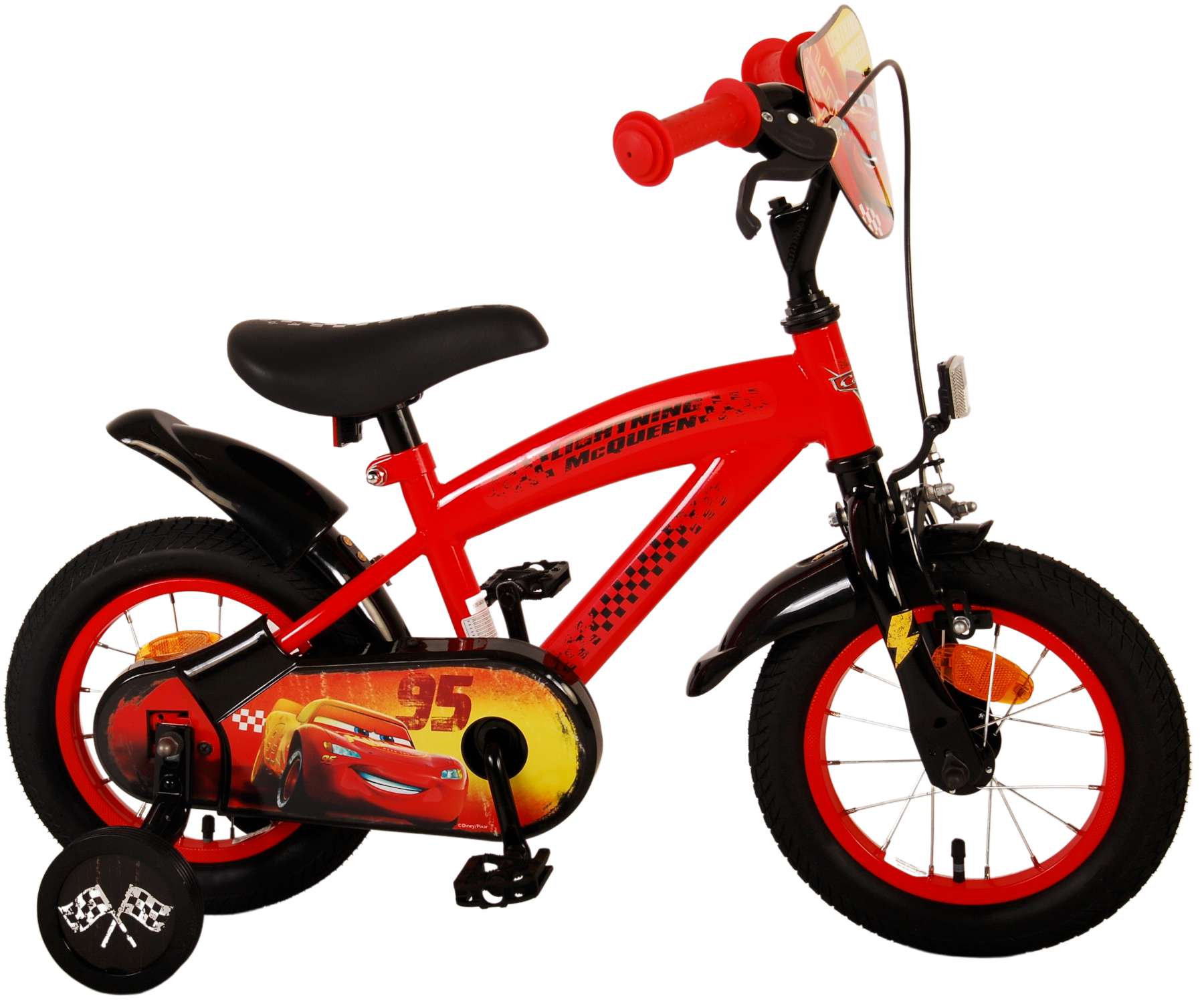 Kinderfahrrad Disney Cars für Jungen 12 Zoll Kinderrad in Rot