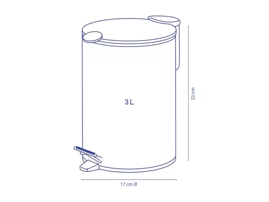 Kela Line Poubelle à pédale 3l gris clair - 23610