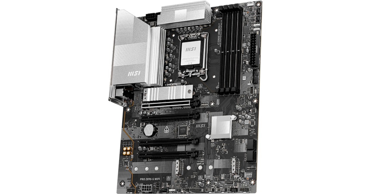 MSIPRO Z890-S WIFI socket 1851 moederbord  (Zwart/zilver, RAID, 2.5Gb-LAN, WLAN, BT, Sound, ATX)