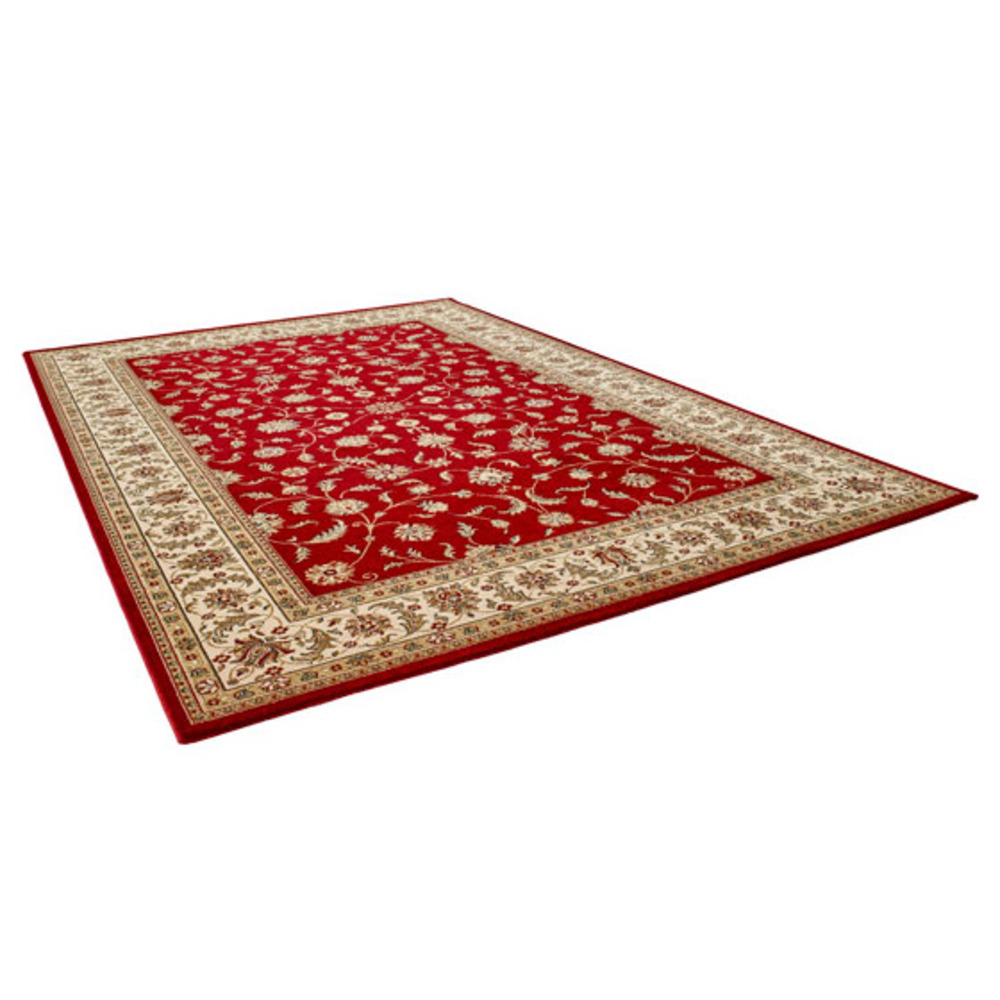 Tapis style persan en velours ras - kiana - rouge antique - 200 x 290 cm