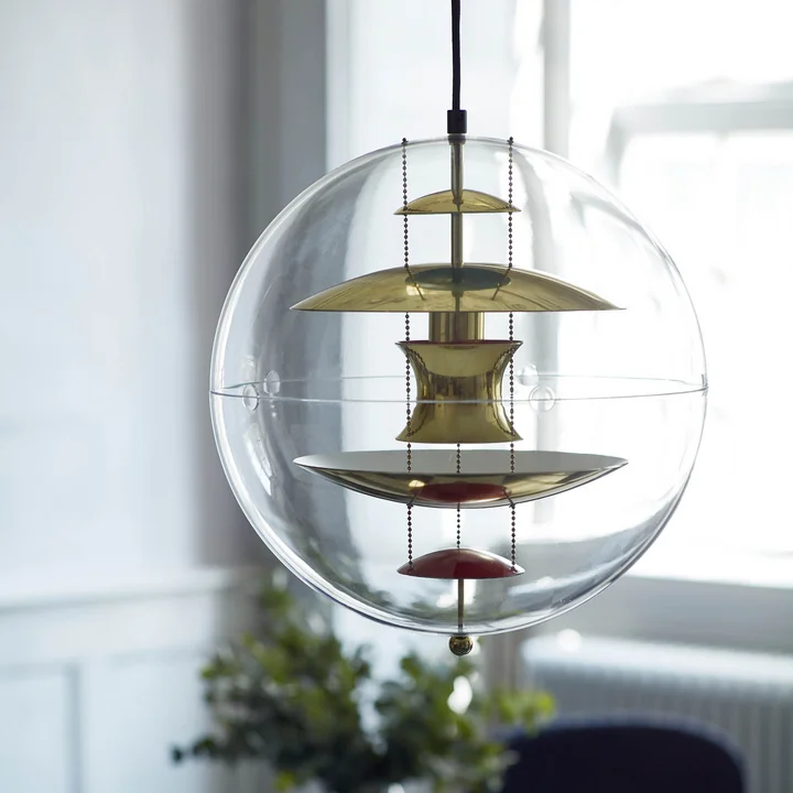 Verpan - VP Globe Pendelleuchte Ø 40 cm, Aluminium / klar