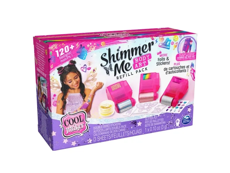 Cool Maker Shimmer Me Body Art Refill w. 3 rollers