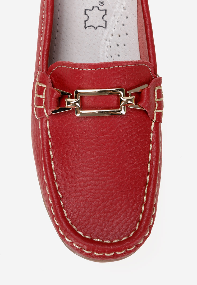Mocassins femme en cuir rouges Celetina
