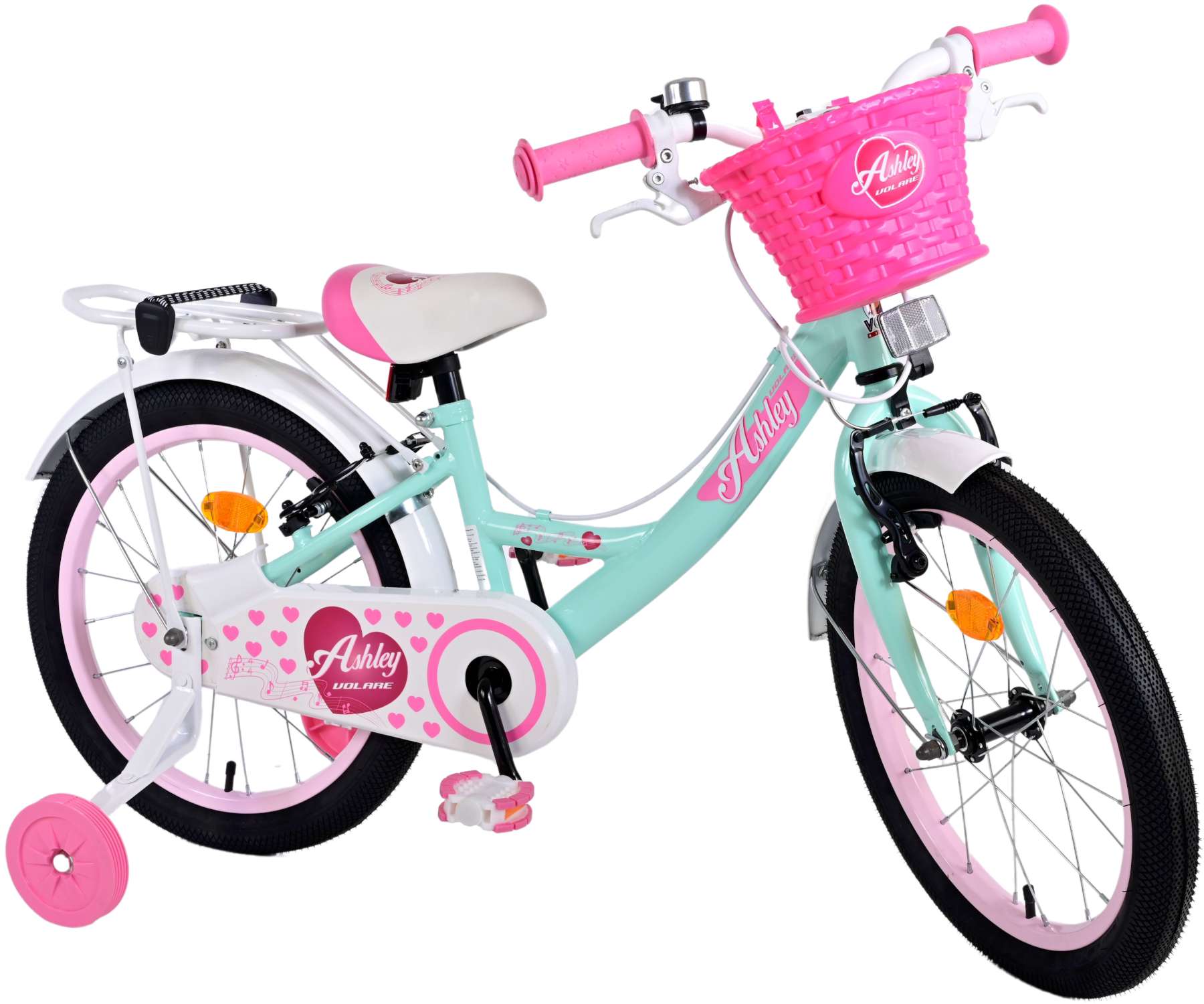 TPFSports Ashley Kinderfahrrad - Mädchen - 18 Zoll - Rücktritt + Handbremse - Rosa/Rot