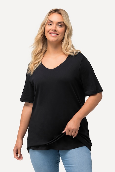 Shirt, doppellagige Vorderseite, Slim, Rundhals, Halbarm