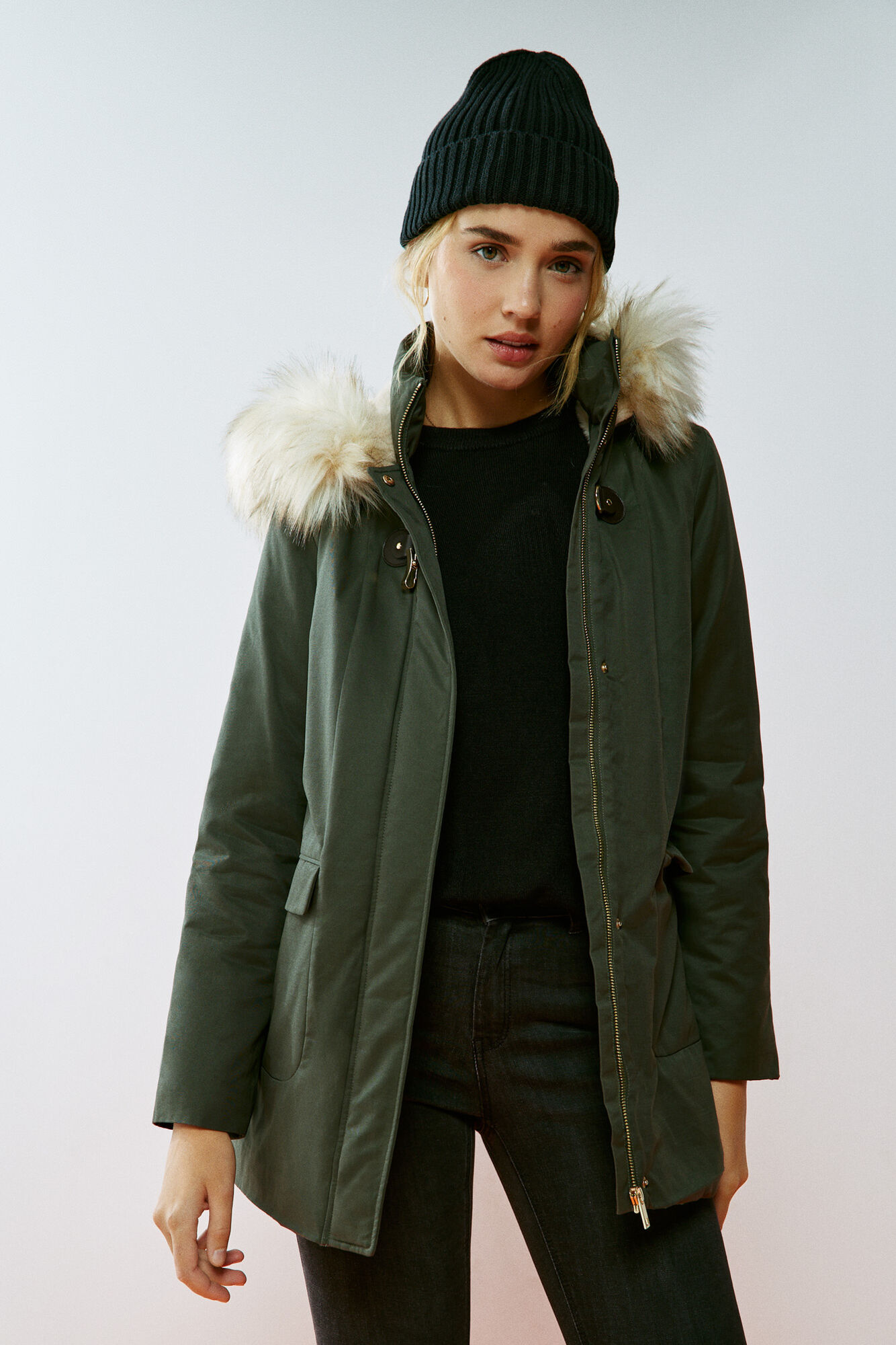 Parka repelente de água Sorona Aura com zíper de metal