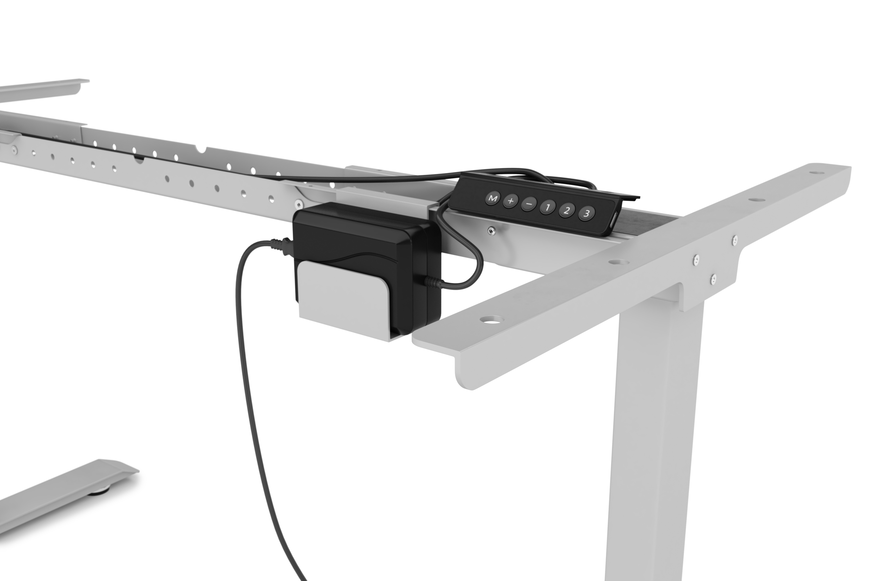 Tischgestell Stehpult elektrisch grau 140 - 160 cm
