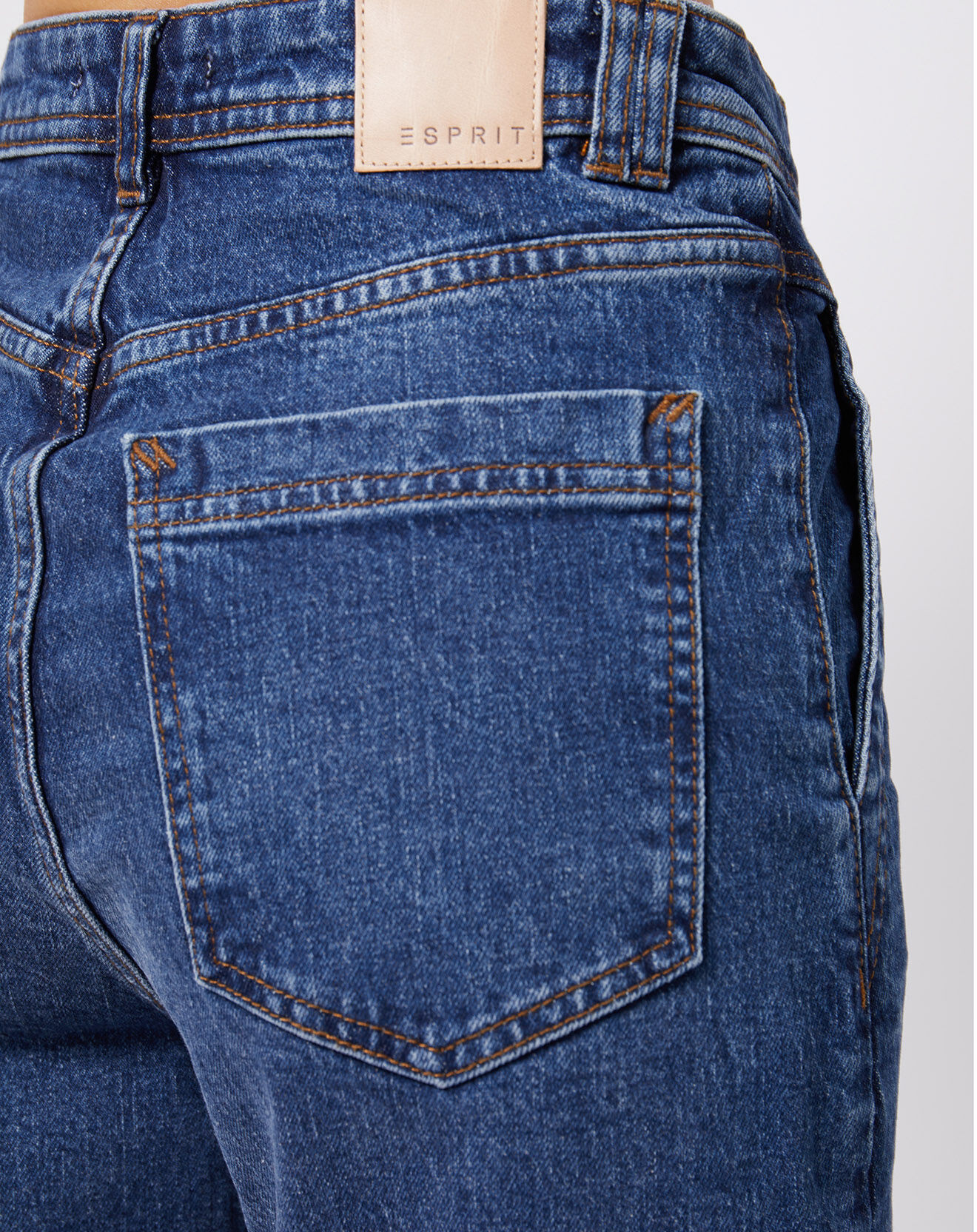 Esprit Jean mom en Coton épais bleu moyen