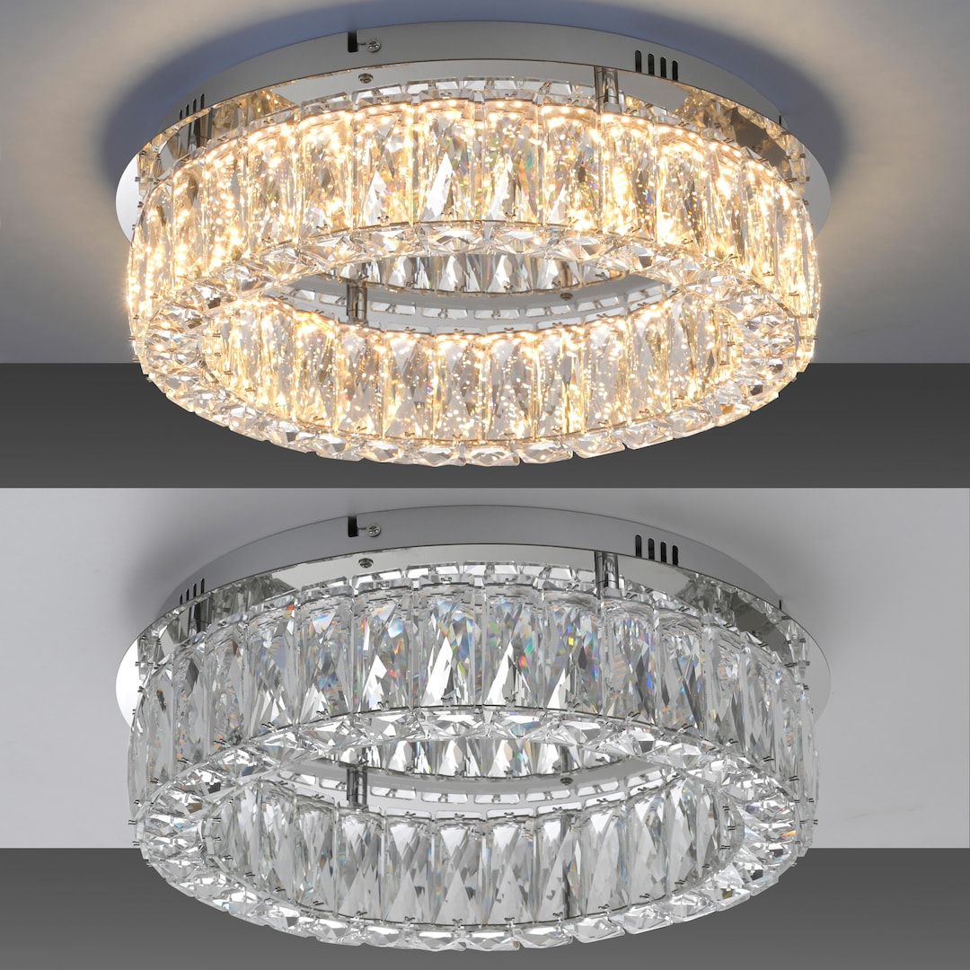 JUST LIGHT LED Deckenlampe KULUNKA 44 cm chromfarbig /Kristall