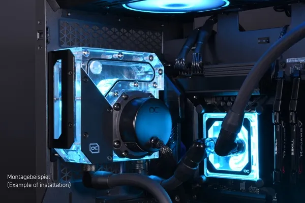 Alphacool Rise Flat Reservoir DDC ekspansionsbeholder med pumpe