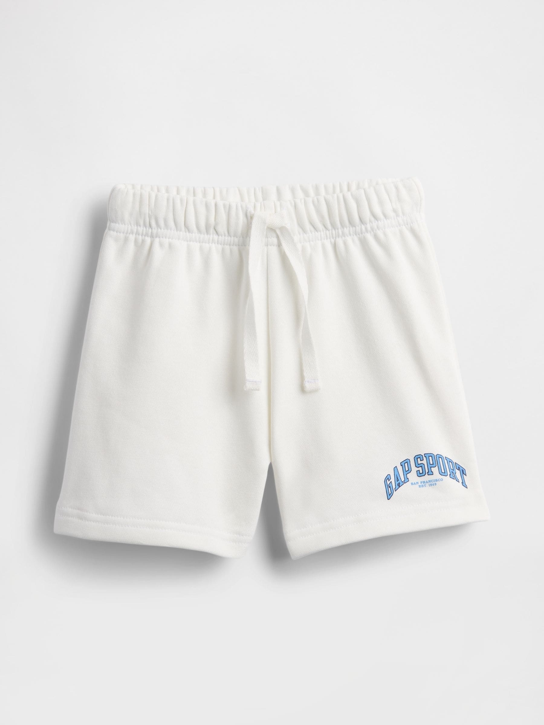 Wit - Gap Logo Fleece-gevoerde Pull-On Shorts (6mnd -5jr)