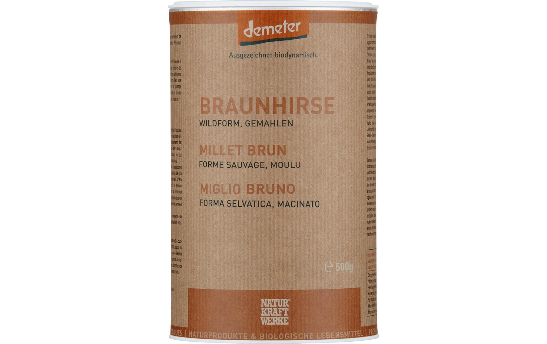 Braunhirse gemahlen 500 gDemeter Braunhirsemehl in Wildform