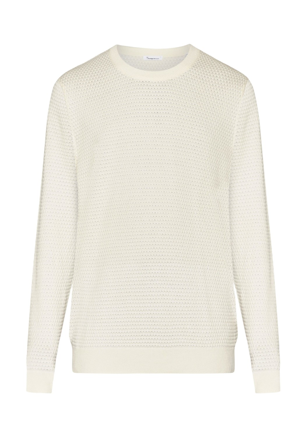 Knowledge Cotton Apparel Strickpullover Vagn Regular Bubble Crew Neck Egret