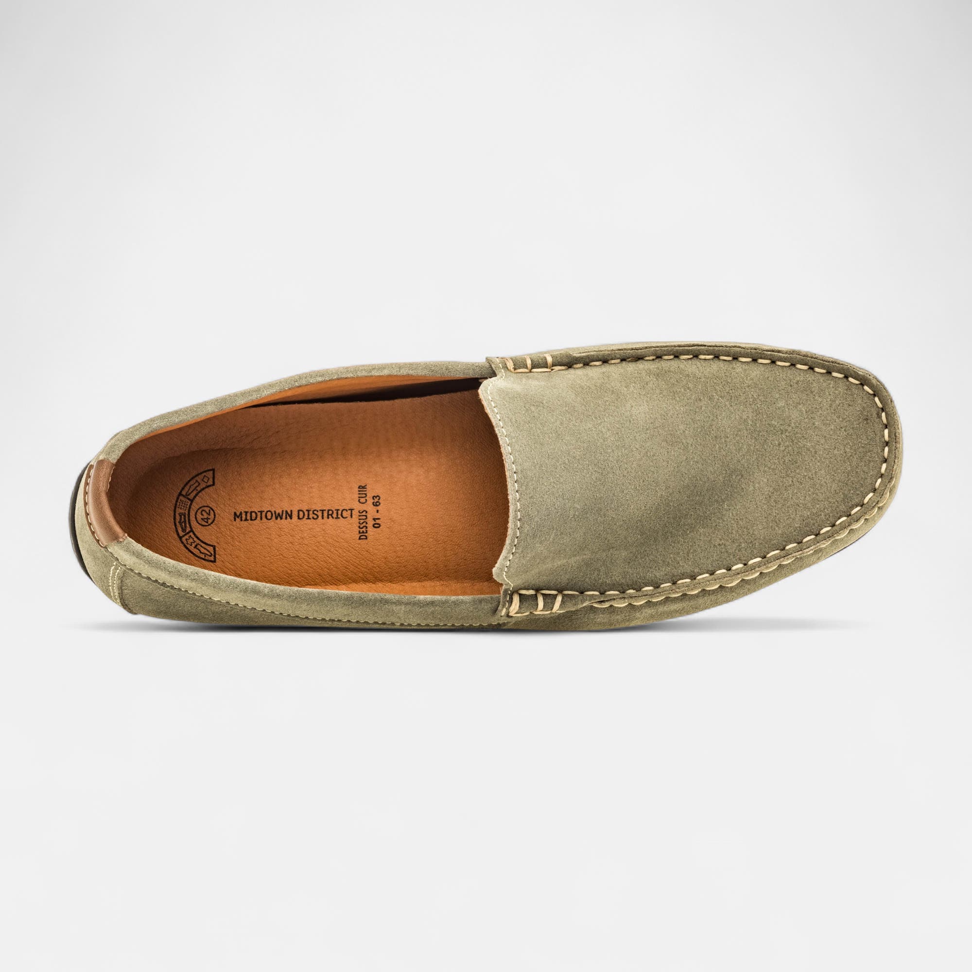 Mocassins Homme en cuir vert clair