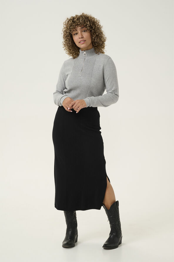 Cream CRDela Knit Skirt Pitch black