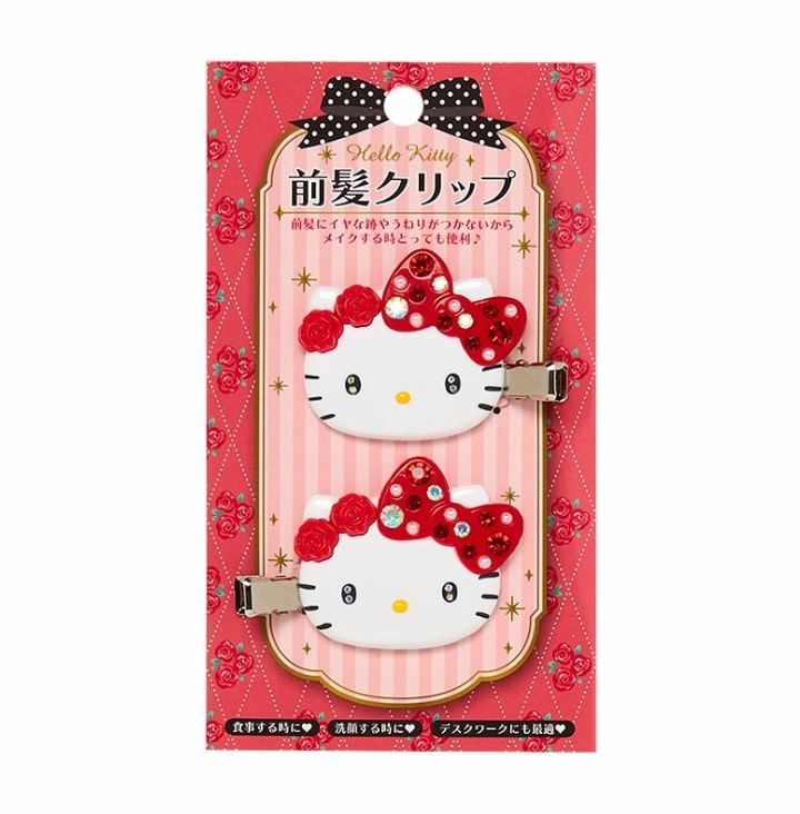 Sanrio - Hello Kitty Bangs Haarclip Deluxe - Rood (Set van 2)