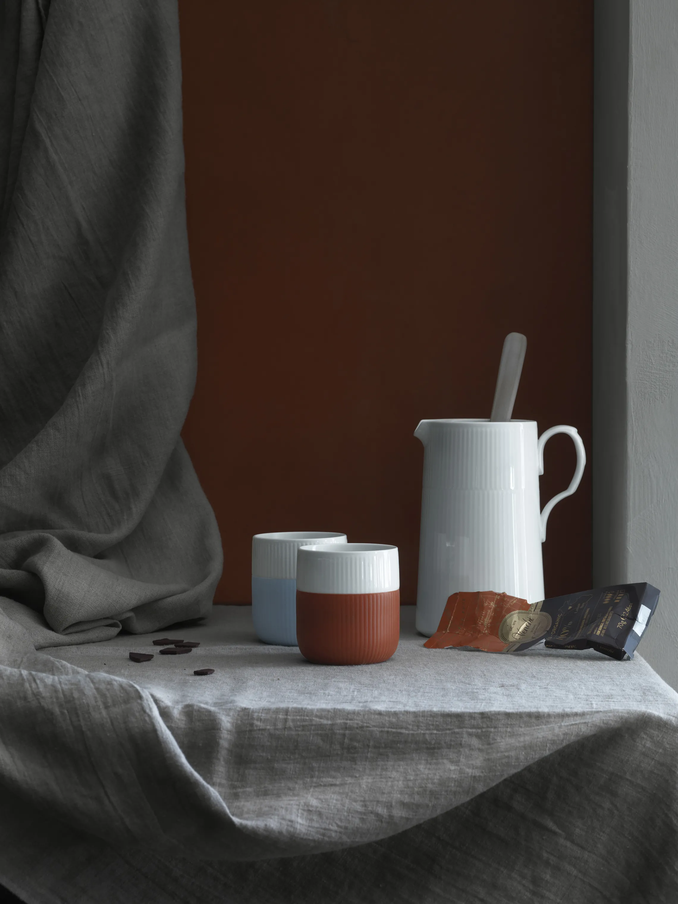 Royal Copenhagen Hvid Riflet Kande