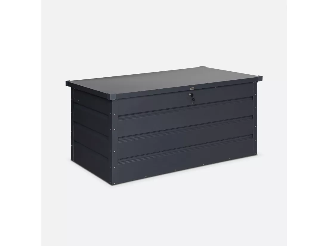 Coffre de jardin en métal - DETROIT- 385L anthracite