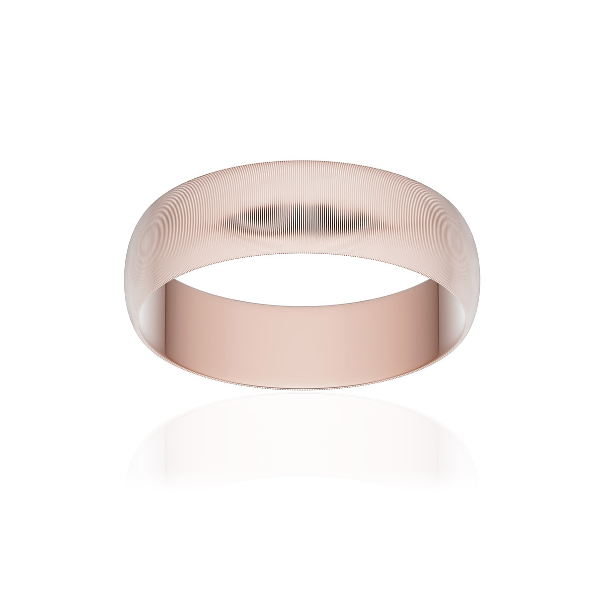 Alliance or 750 rose mat ruban 5,5mm