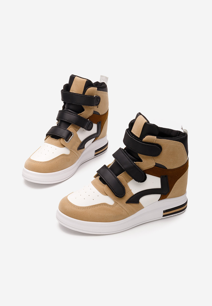 Baskets pour femme avec plateforme cachée kaki Veleta