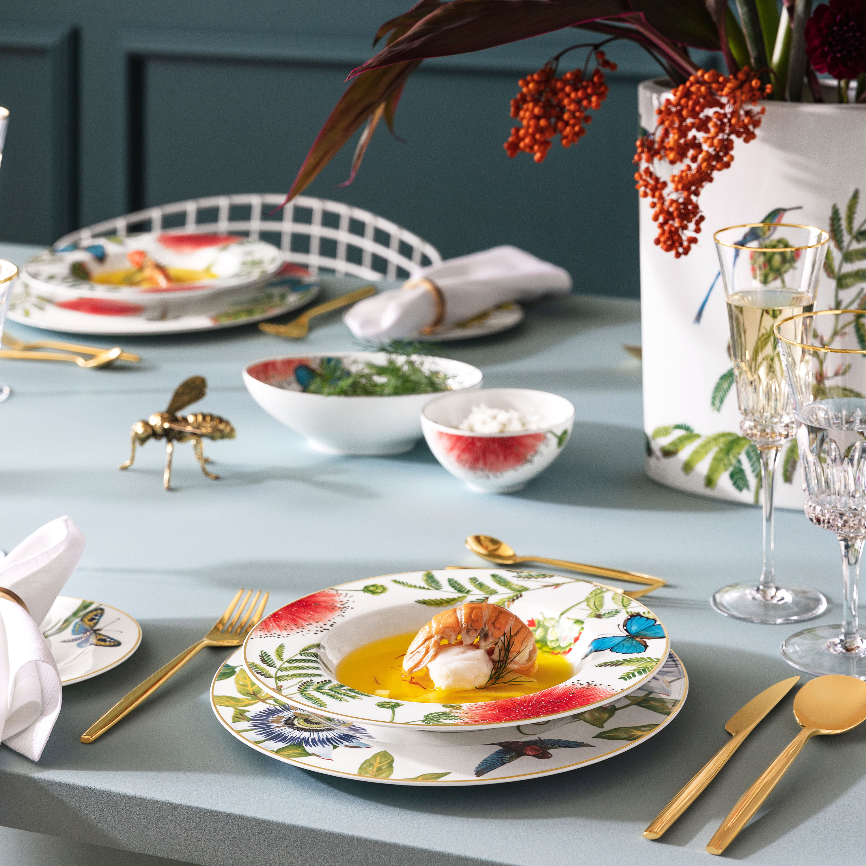 Amazonia Soup bowl Multi-colored, 9.8'', Premium Bone Porcelain