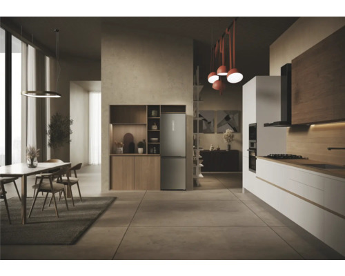 HAIER HDPW3618DNPK koel-vriescombinatie, afmetingen (B x H x D): 59,5 x 185 x 66,7 cm, koelgedeelte: 201 l, vriesgedeelte: 117 l, roestvrij staal