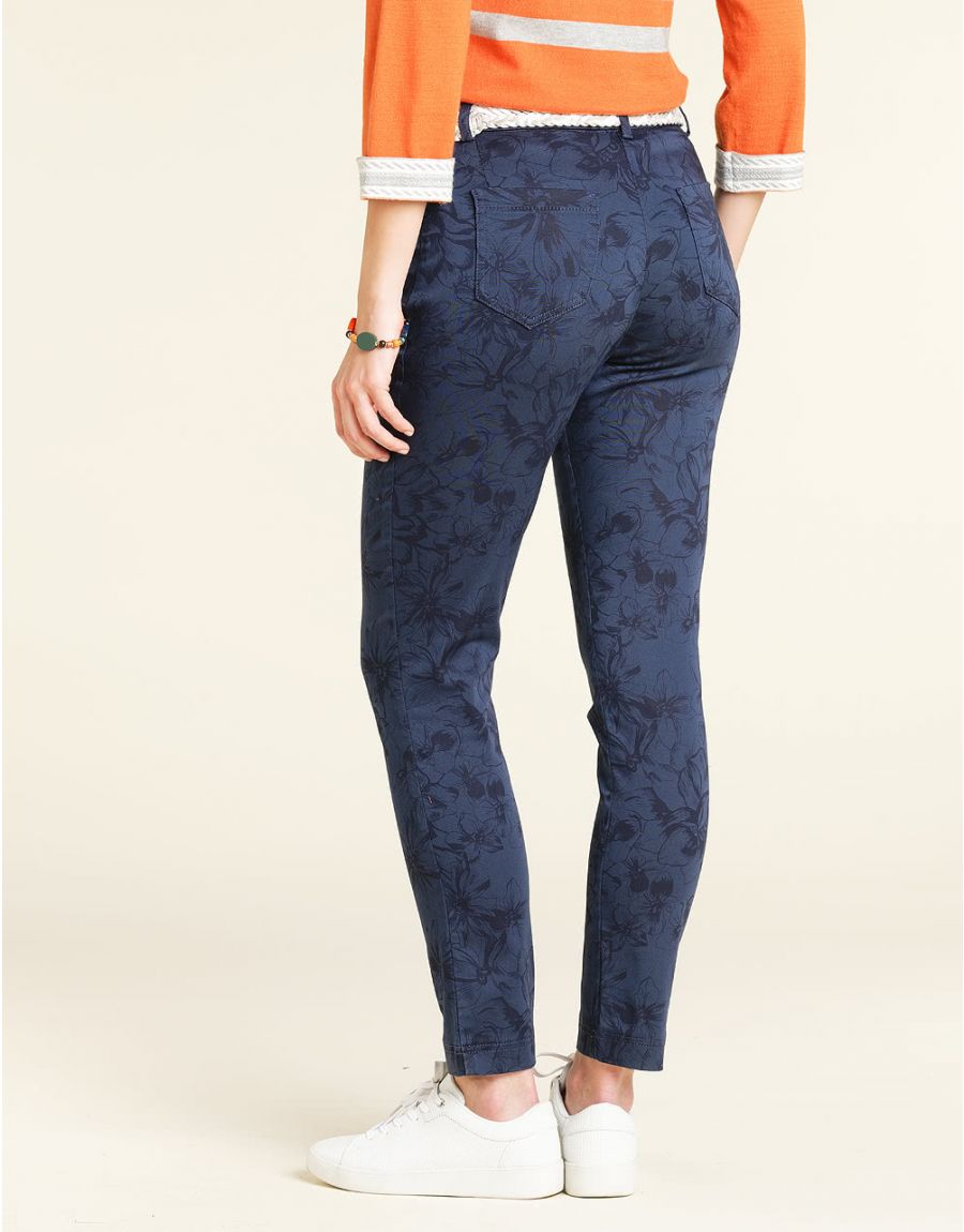 Pantalon bleu surimprimé